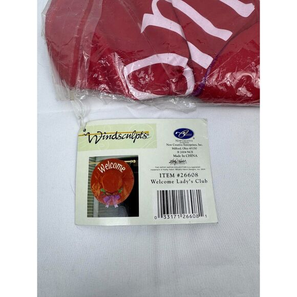 Windsculpts Kathy Hatch Welcome Lady's Red Hat Club Garden/Yard Flag--25" Round - Picture 4 of 4